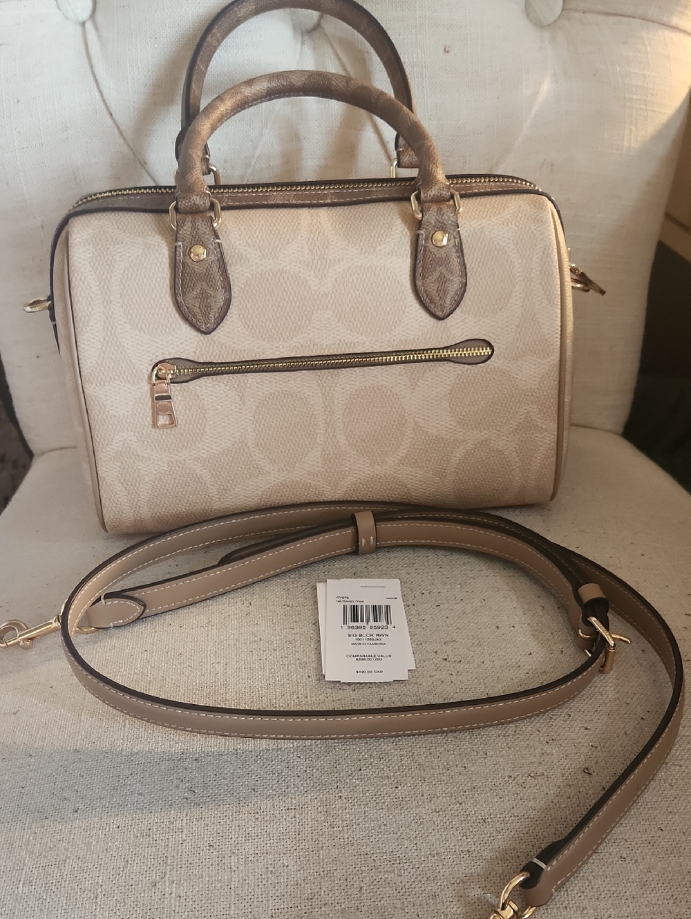 Coach Tan And Sand Rowan Satchel - Picture 2 of 4
